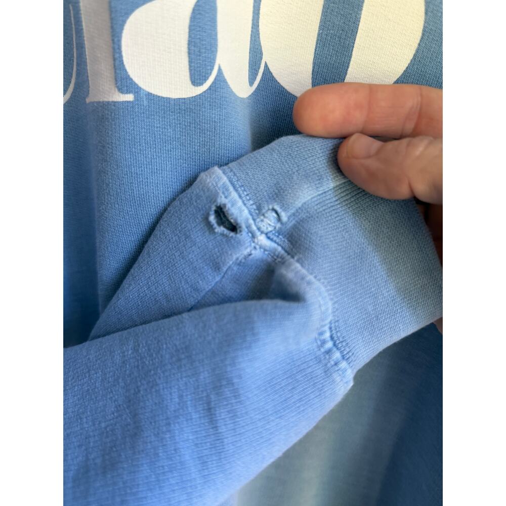Ciao Distressed Sweatshirt | Faded Blue Beach Pullover | 100% Cotton | Small - Picture 6 of 9